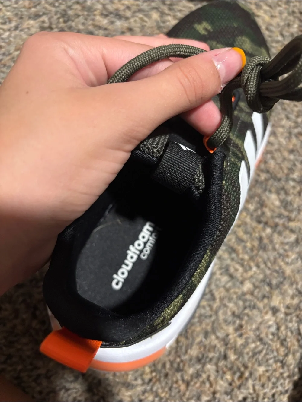 adidas Kids Camouflage Sneakers in Green and Orange